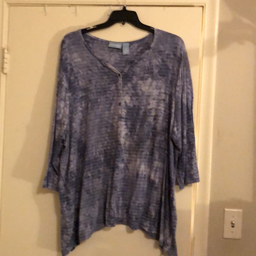 Shark bite tie dyed top